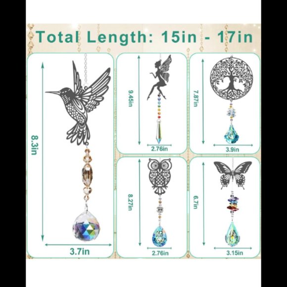 Metal Chakra Crystal Suncatcher - Picture 2 of 3